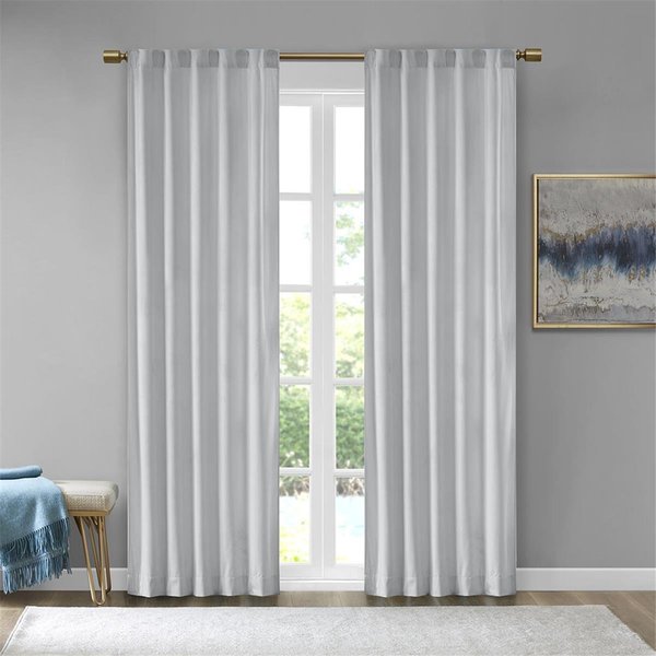 510 Design Light Grey 100 Percent Polyester Velvet Window Panel - Set of 2 5DS40-0154